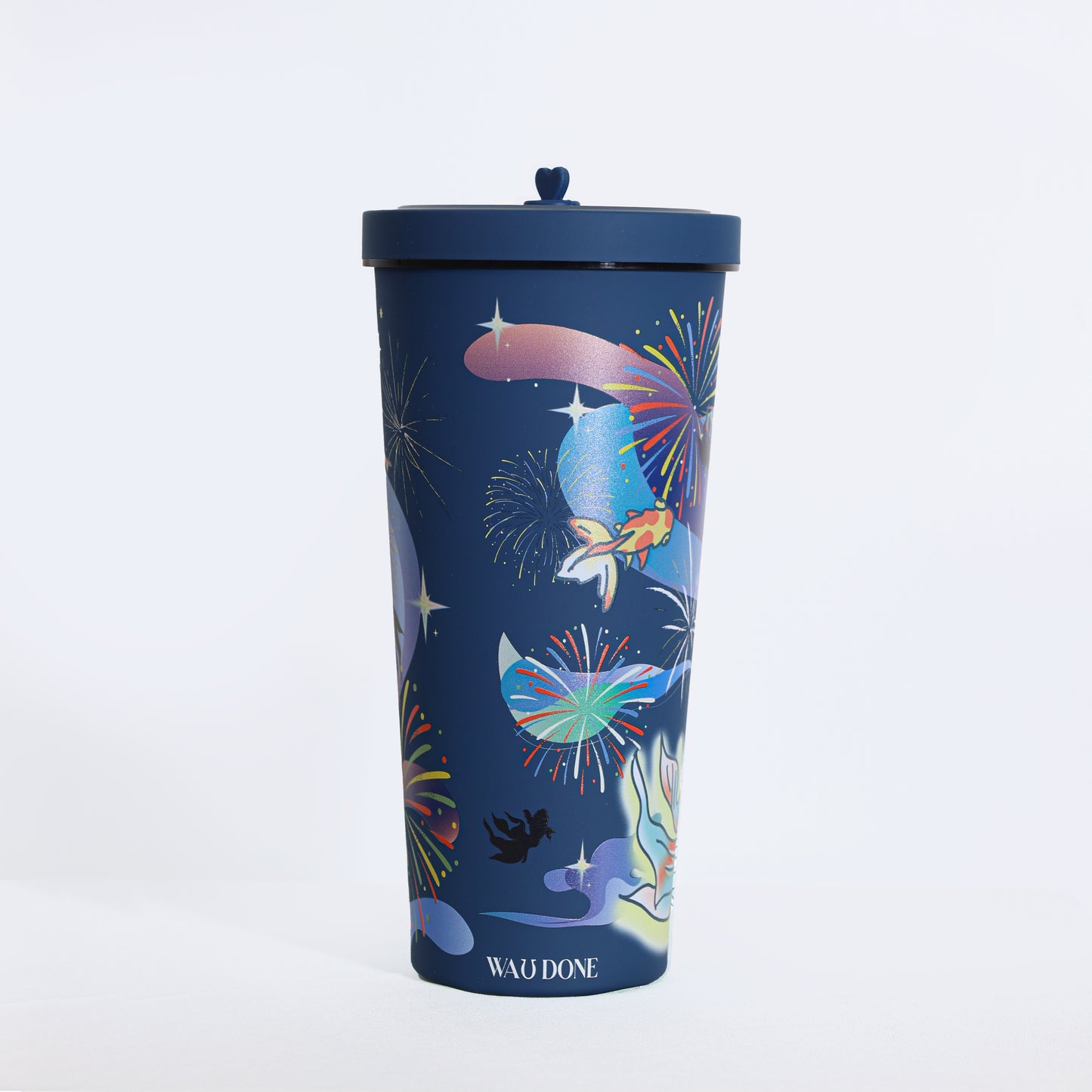 夜幕中的煙花魚水杯