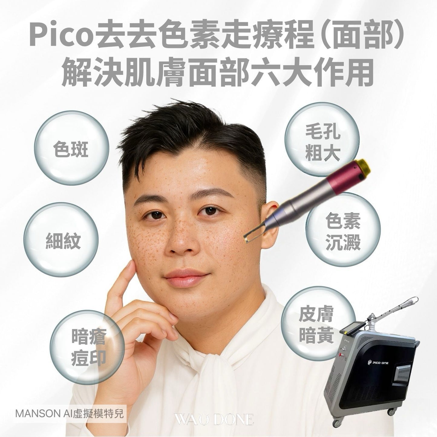 Pico 去去色素走療程(面部位置)+ 發光冬甩療程一粒