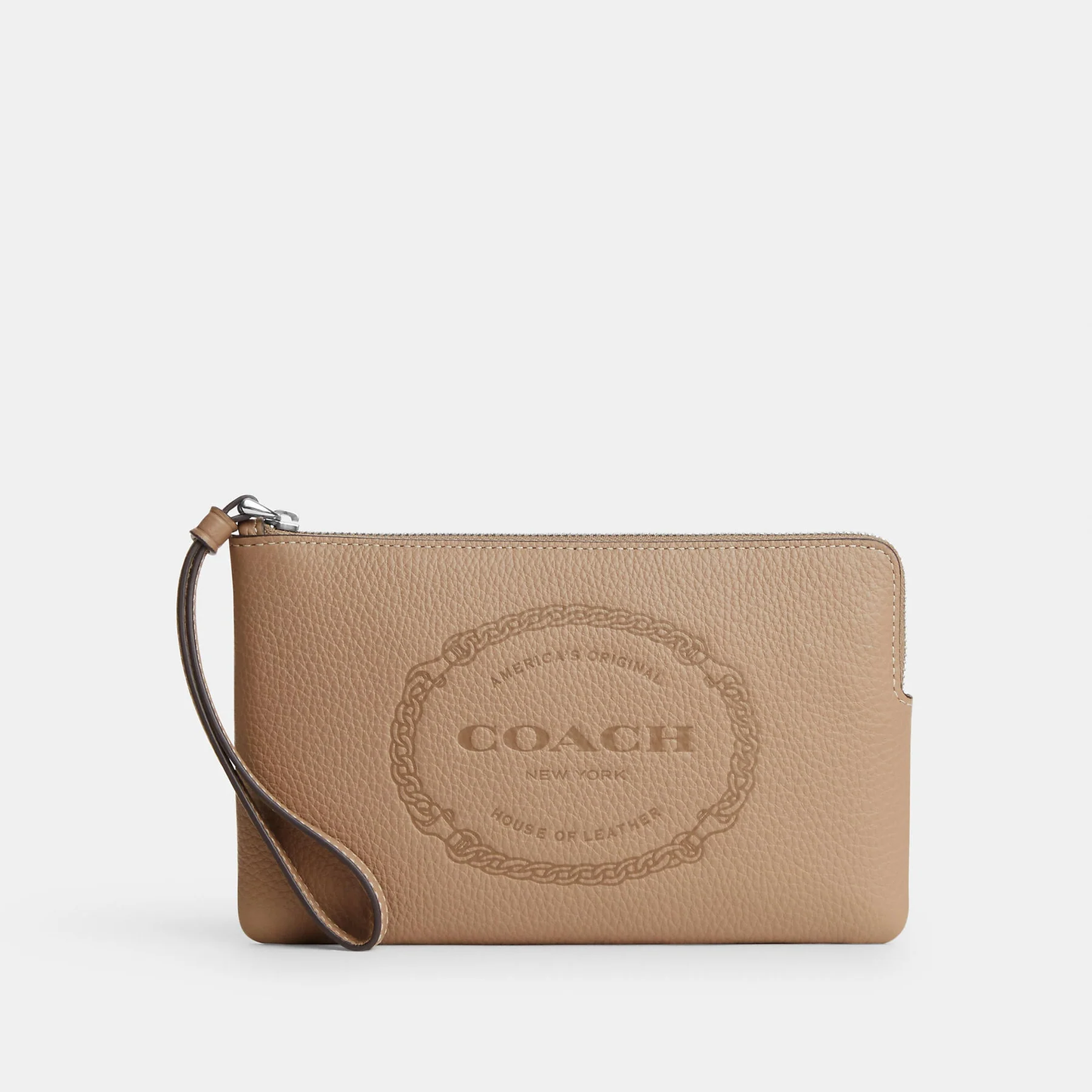 (現貨) Coach Large Corner Zip Wristlet With Coach Heritage