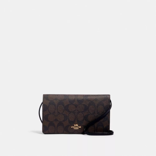 (現貨) Coach Anna Foldover Clutch Crossbody With Rivets