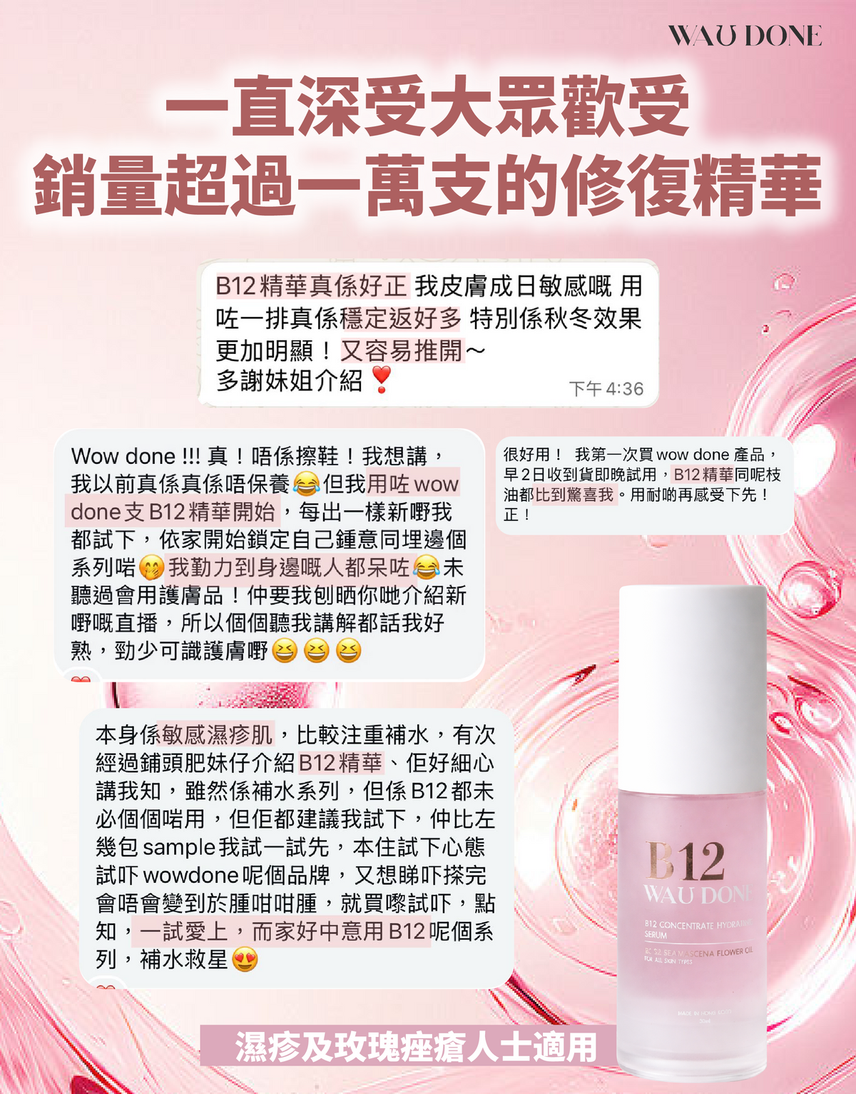 「For4 you週年慶」升級版B12高濃度全效保濕分子精華30ML 買一送一