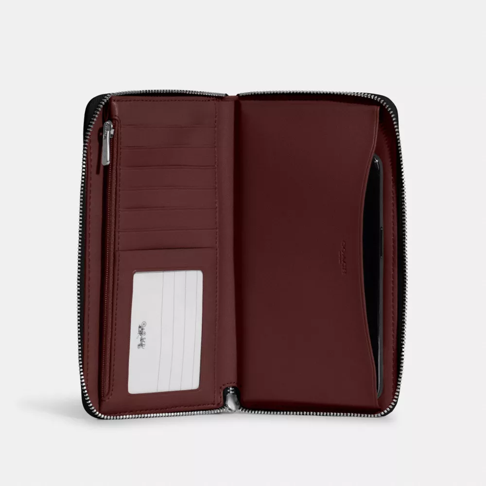 (現貨) Coach Dempsey Large Phone Wallet In Signature Jacquard With Stripe And Coach Patch