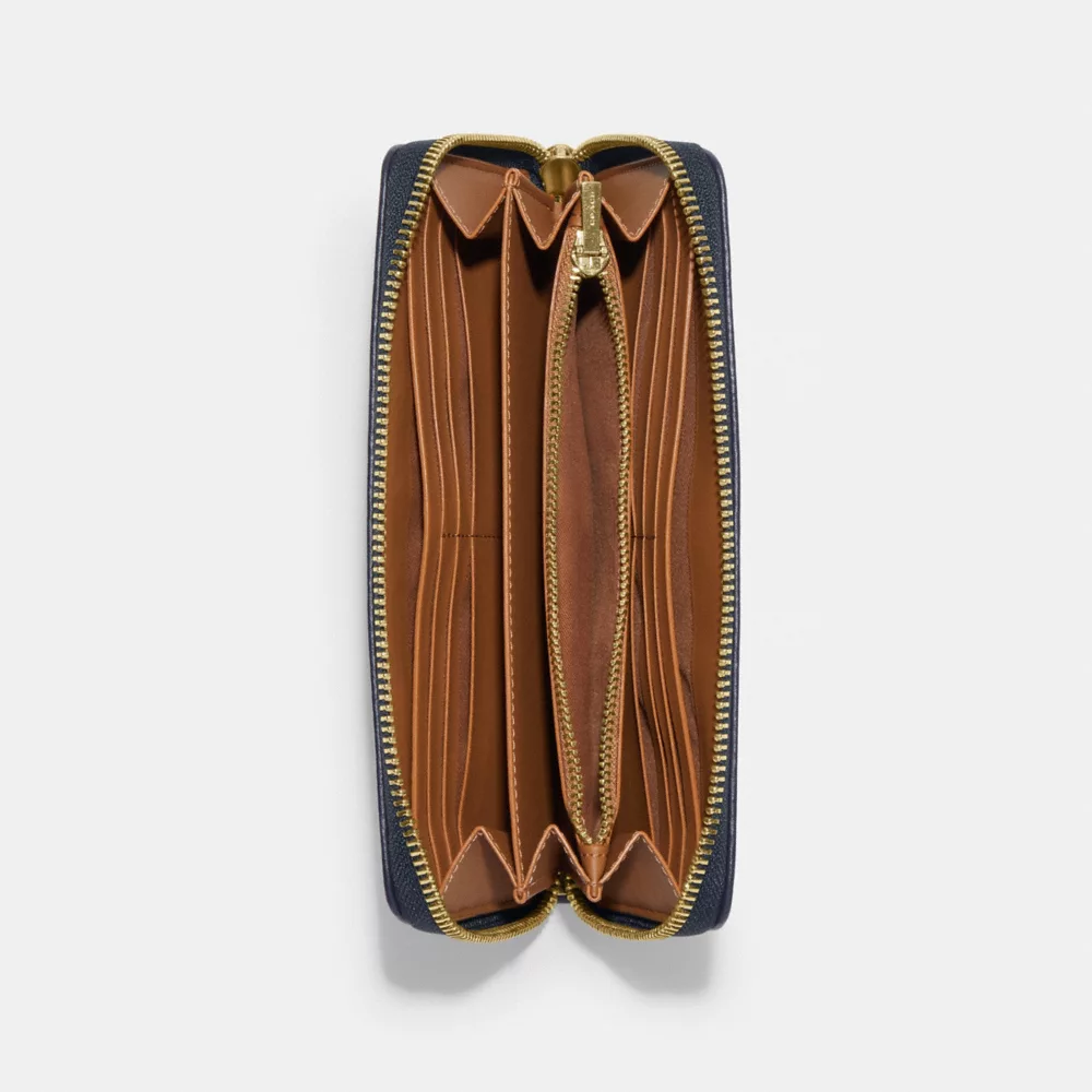 (現貨) Coach Long Zip Around Wallet In Signature Chambray