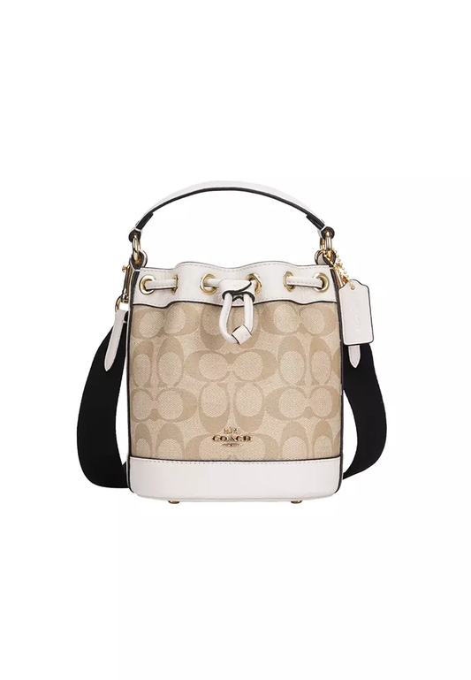 (現貨) Mini Dempsey Bucket Bag In Signature Jacquard With Stripe And Coach Patch